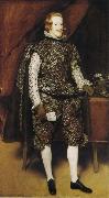 Diego Velazquez Portrait of Philip IV of Spain in Brwon and Silver oil painting artist